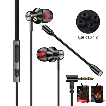 

3.5mm Wired Earphones Gaming earbuds Metal In-Ear Headsets With Dual-microphone Waterproof Professional Wired Gaming Earphones