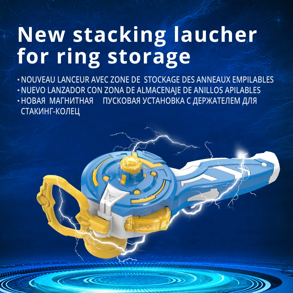 Infinity Nado 5 Advanced Stacking Battle Pack Dual Metal Rings Spinning Top Toy With Magnetic Launcher Cartoon Kids Toy spinning top toy beyblade toys battle top toy battle tops