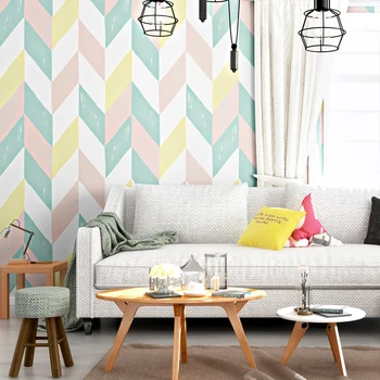

Northern European Style Wallpaper Ins Modern Minimalist Geometric Grid Square Korean Living Room Bedroom TV Background Wallpaper