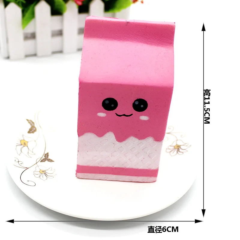 Милая сжимаемая молочная коробка Единорог хлеб банан Мороженое Jumbo имитирующий