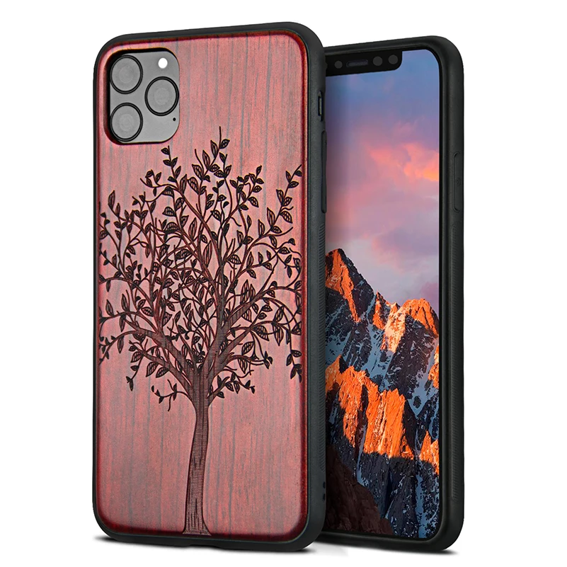 YFWOOD совместимый для iPhone 11 Pro Max чехол 6,5 дюймов, уникальный деревянный ударопрочный защитный чехол для iPhone 11 P