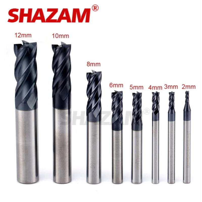 Milling Cutter Hrc50 Endmill Alloy Tungsten Steel Cnc Maching For Steel 1.0mm-12.0mm