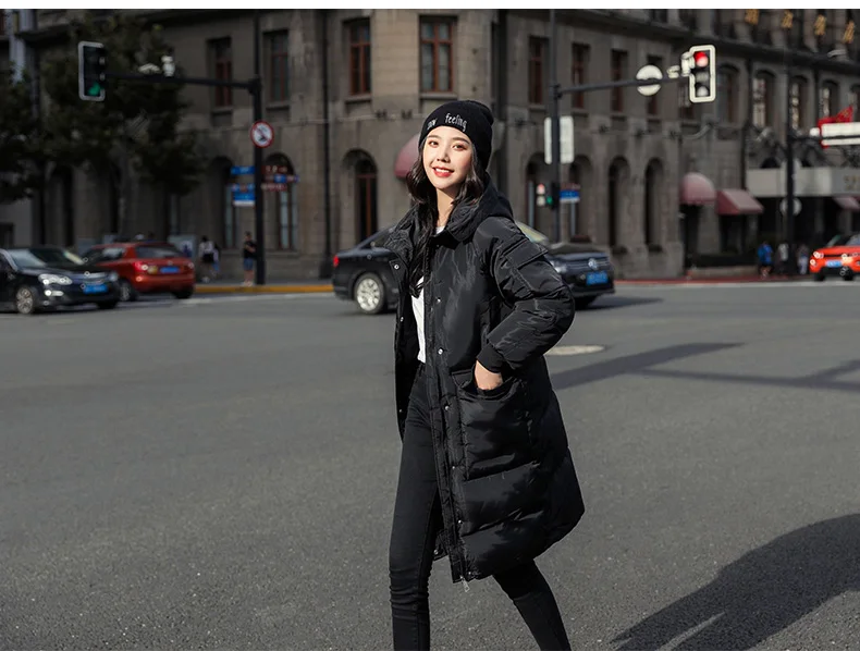 Long Parkas Female Women Winter Coat Thick Warm Cotton Hooded Basic Jacket Womens Winter Outerwear chaqueta mujer
