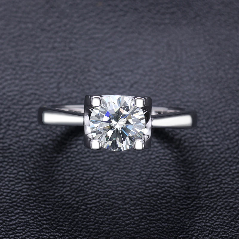 High Quality S925 Sterling Silver Ring With Solitaire Round Brilliant Cut Moissanites Gemstone for Women's Ring Jewelry Gifts