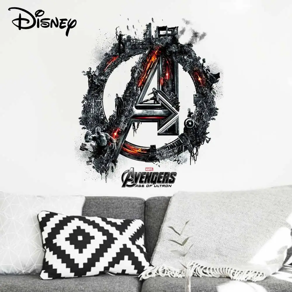 Новые модные Мультяшные наклейки disney, Новые Мстители 2 era, наклейки для дивана, декорации, съемные наклейки ZY1456