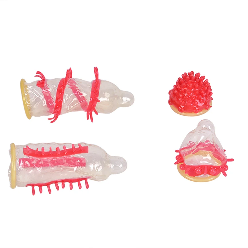 3PCS/1PCS Allotype Condoms Ribbed Dotted Spike Latex Lubricated Condom Safer Sex For Men Unique Sex Products