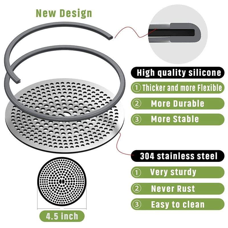 Shower Drain Hair Trap, Durable Stainless Steel and Silicone Hair Catcher  Shower Drain Cover - Is Easy to Install & Clean - Bloc - AliExpress