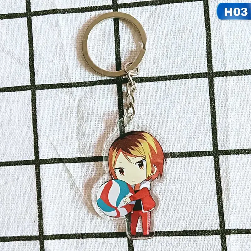 KEY5558H03 Haikyuu Hinata Syouyou косплей реквизит брелок для ключей акриловый брелок Рождество - Цвет: KEY5558H03