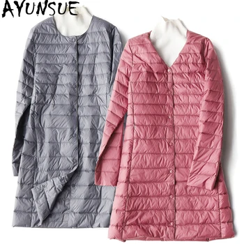 

AYUNSUE Long Ultra Light Down Jacket Women Down Coat Winter Autumn Puffer Jacket korean Women's Down Jackets 2020 KJ3828