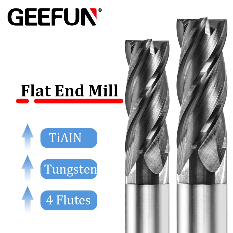 

Solid Carbide 4 Flutes End Mills 50HRC TiAlN Coated Endmills Flat[6mm 6x20x6x75]