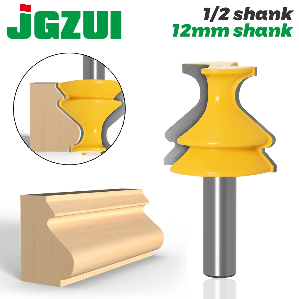 1Pcs 12 Millimetri 1/2 Pollici Gambo Architettonico Stampaggio Corrimano Router Bits Set Involucro Di Base Cnc Linea Di Lavorazione Del Legno Frese E 