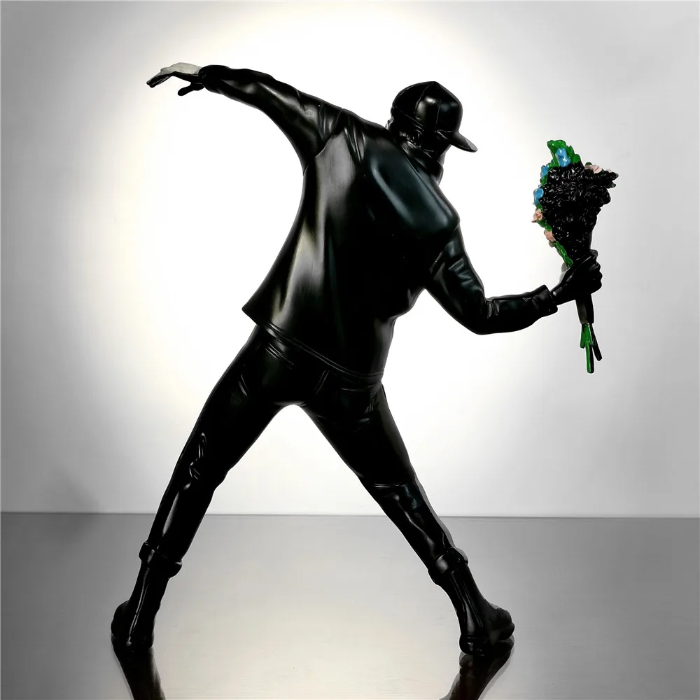Banksy Flower Bomber Statue, Modern Art, Luxurious Sculpture 