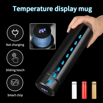 

500ML Thermos Vacuum Flasks Temperature Display 304 Stainless Steel Hot Water Bottle Travel Coffee Mug Tea Milk Mugs Thermo Cup