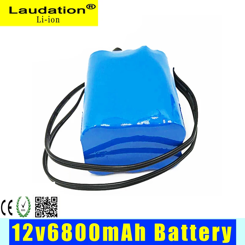 Laudation 12v Батарея 3S BMS DC 11.1V6.8Ah 12 6 V 6.8Ah 12V Портативный Перезаряжаемые литий CCTV монитор