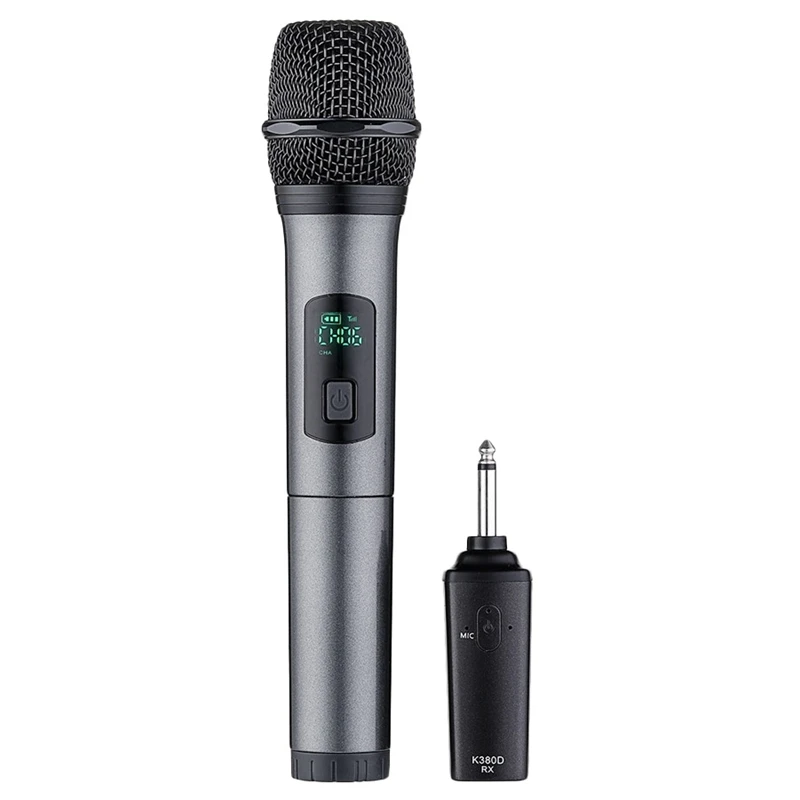 

ABKT-K380D 6.5mm Bluetooth Microphone 10 Channels TWS UHF Digital Wireless Microphone System with One Microphone for Home KTV St