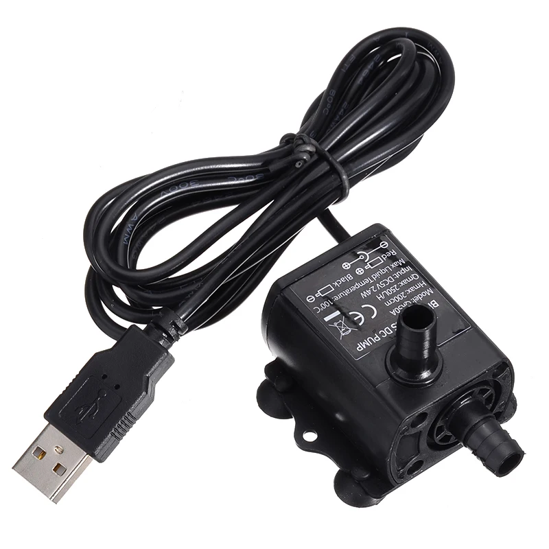 5V 2,4 W 250L/ч подъем 200 см водяной насос сверхтихий мини с бесщеточным двигателем постоянного тока/USB микро водяной насос высокого давления фонтан аквариумный циркулирующий