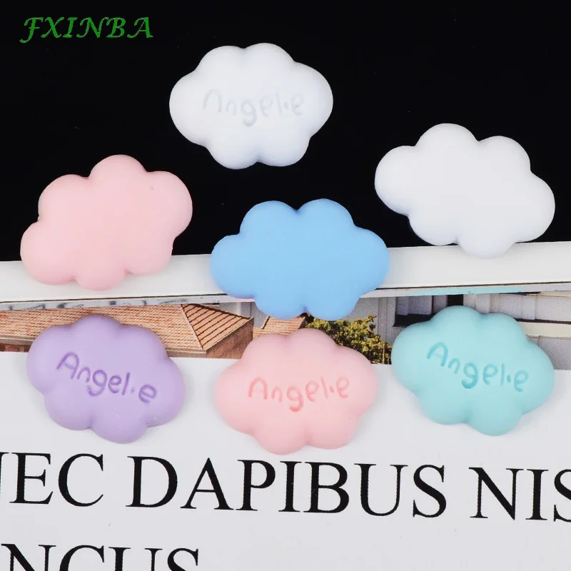 FXINBA 5 шт./лот Смола слизи амулеты DIY торт телефон украшение глина конфеты Единорог Flatback амулеты прозрачные поставки слаймов набор игрушек - Цвет: Angele Clouds