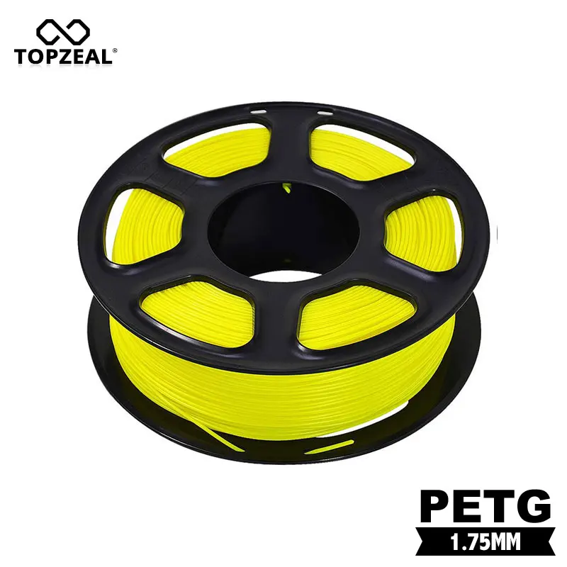 Филамент TOPZEAL для 3D принтера PETG точность измерения +/ 0 02 мм катушка 1 кг желтого