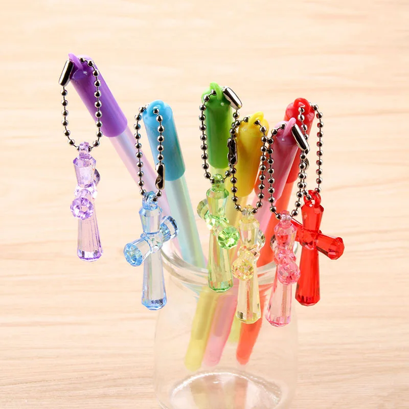 

Cross Pen Cute Crystal Pendant Ballpoint Pen as School Office Stationery Pen