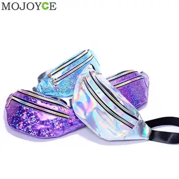 

Fashion Laser Fanny Waist Bag Women PU Leather Casual Chest Phone Pouch Zipper Female Girls Travel Crossbody Pack
