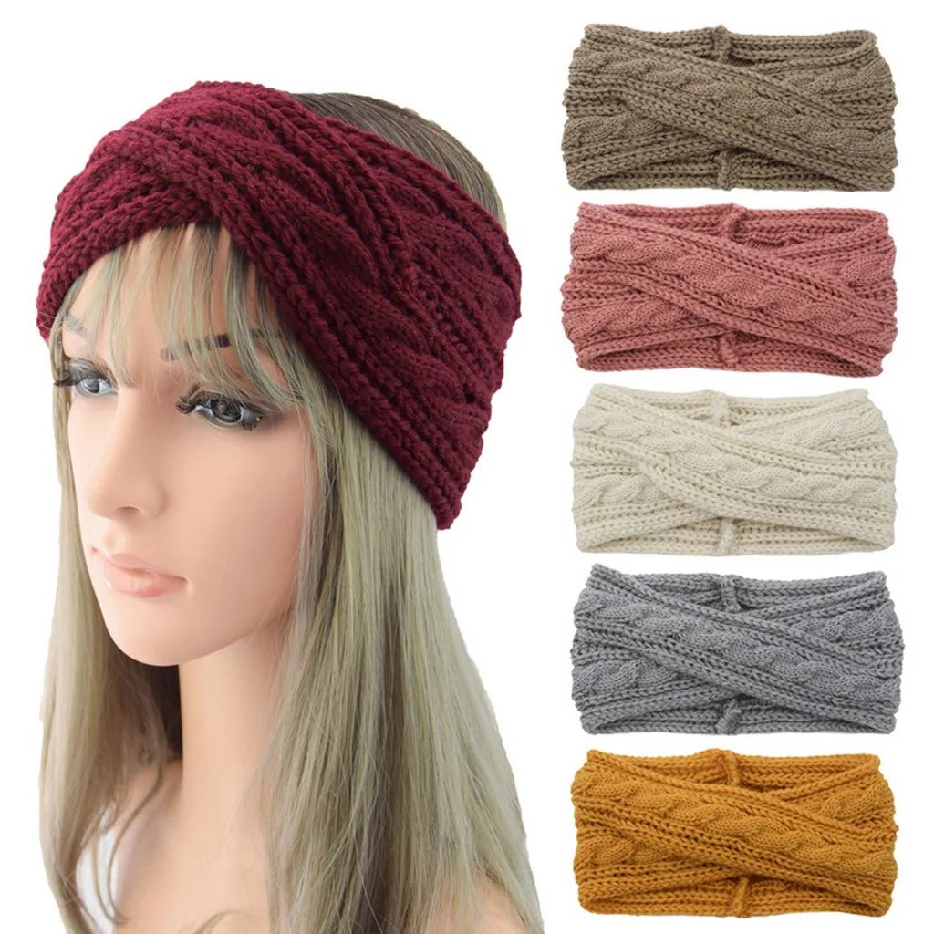 

Knitting Twist Cross Hair Band Hair Earmuffs Hand-woven Headband Fashion Warm Autumn And Winter Hair Accessories