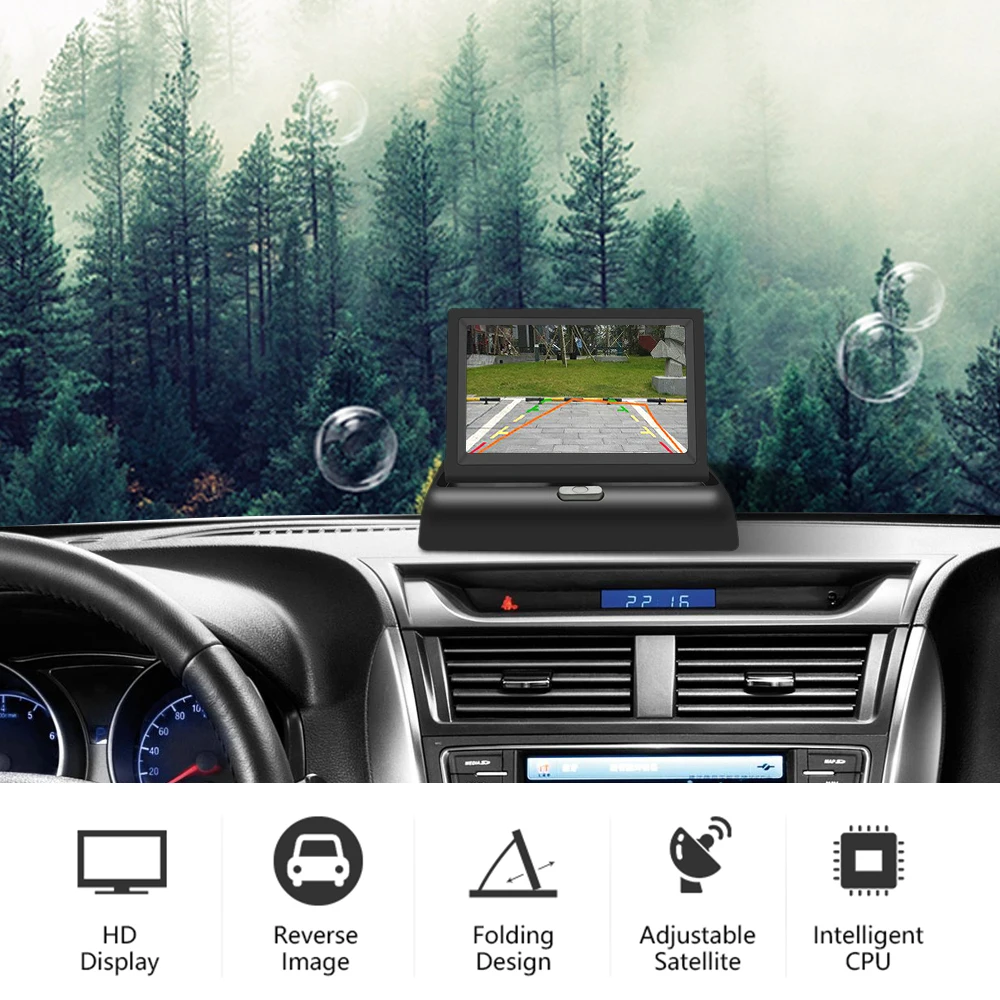 Монитор складной автомобильный Jansite 4 3&quot TFT LCD дисплей NTSC PAL для камеры заднего