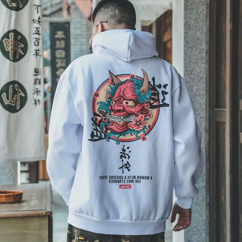 Moda Cool Hip Hop Hoodies japonesas Casual Streetwear hombres mujeres Jersey suelto Harajuku diablo Hoodie hombre SA 8|Sudaderas con capucha y sudaderas| - AliExpress