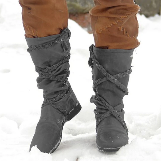 Disfraz de pirata vikingo Medieval para hombre y mujer, botas Retro de  media pantorrilla, botas de invierno, zapatos góticos de caballero para  Cosplay de Halloween|zapatos| - AliExpress