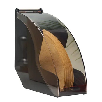 

Acrylic Dust Proof Fan Shaped Coffee Filter Holder Storage Rotatable Practical Large Capacity With Lid Tool Rack Bar Standing