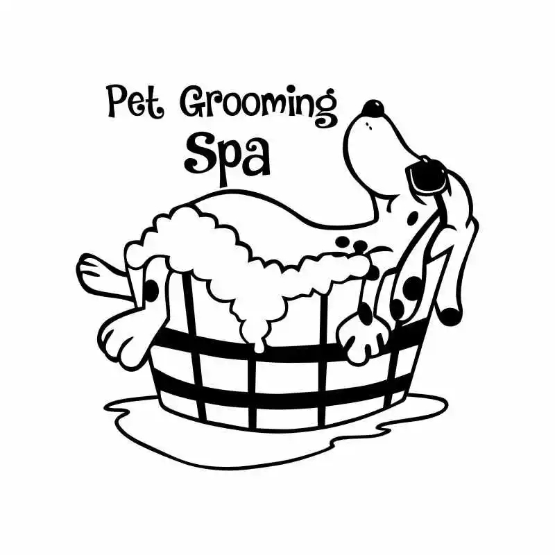 DCTAL Dog Grooming Salon Pet Shop Sticker Decal Posters Vinyl Wall Art Decals Parede Decor Mural Pet Shop Sticker