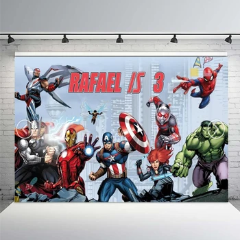 

Comics Superhero Avengers Photography Backdrop Children 1st Birthday Photo Backdrop Prop Studio Backdrop Background
