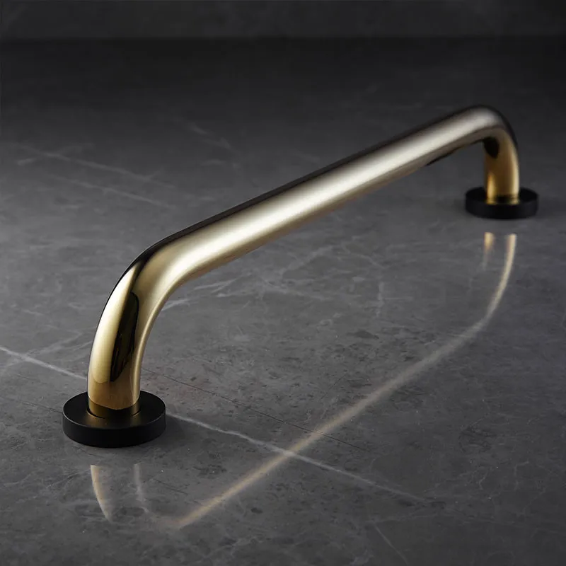 Soild Copper Bathtub Armrest Bathroom Safety Handle Black Gold Bathroom Stairs Barrier Free Elderly Antiskid Armrest