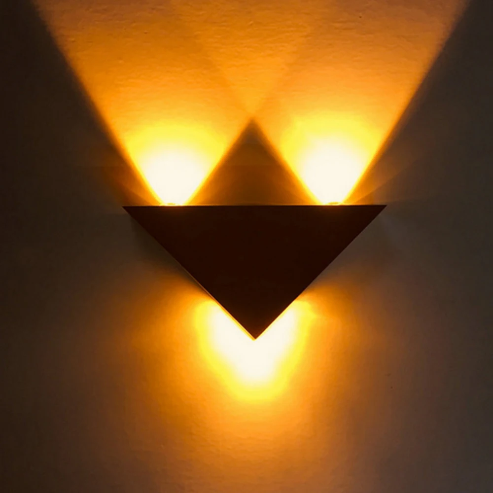 

AC85-265V Led Wall Light 3W Triangular Aluminum Triangle Wall Lamp for Bedroom Bathroom Wall Sconce Light Fixture Home Lighting