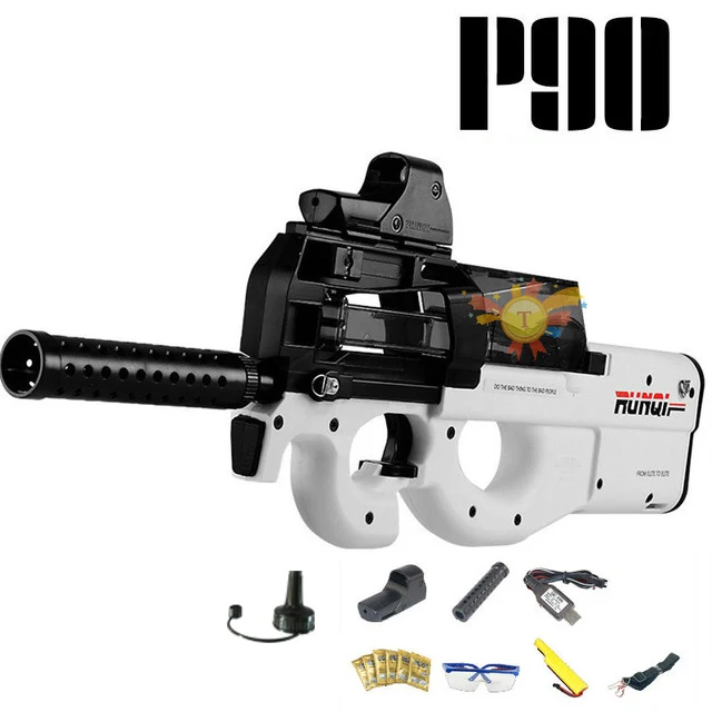 White P90 электрический игрушечный водный пистолет пуля всплески пистолет граффити издание живой CS штурмовой Бекас оружие открытый пистолет игрушки - Цвет: White
