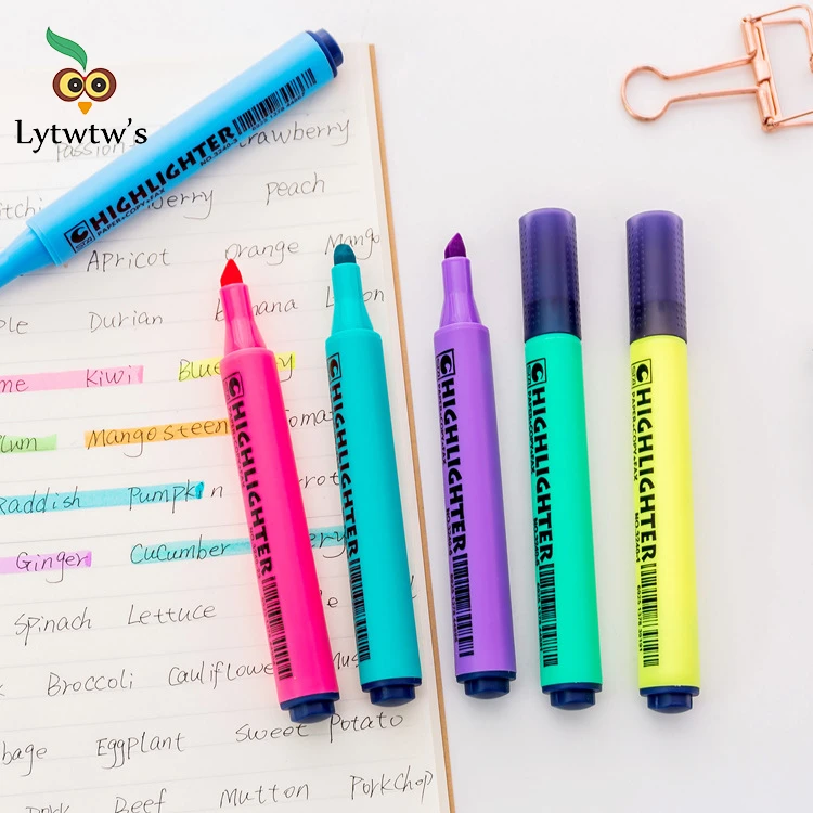 1 Pcs Lytwtw's Cute Art Colored text sketch markers Graffiti Highlighter Scribble felt Pen School Spullen stationery sketching |