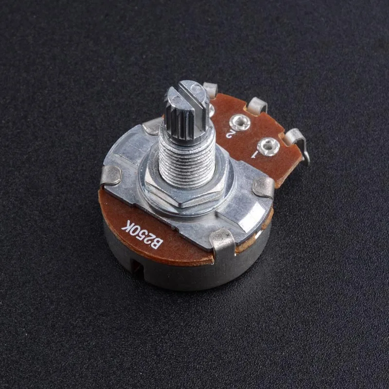 B250 2PCS 2 шт. A500K/250 K потенциометр шлицевой небольшой горшок Электрогитара Бас Эффект усилитель тон объем 15 мм вал части - Цвет: B250 2PCS
