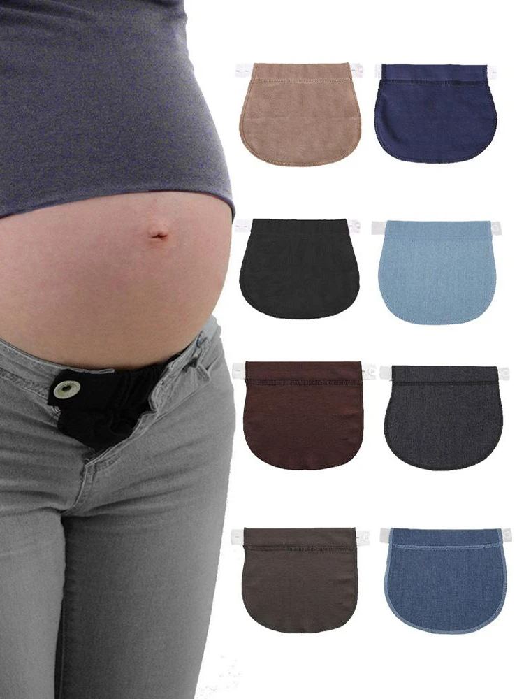 Pregnancy Waistband Belt Pants Maternity Adjustable Extended Button