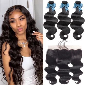 Brazilian Hair Weave Bundles With Frontal Beaudiva Hair Brazilian Body Wave Human Hair Bundles With Lace Frontal Closure 1