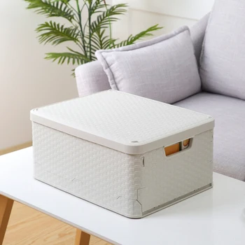 

Multifunction Folding Laundry Basket Organizer Household Clothes Storage Basket Imitation Teng Weaving Car Trunk Recive Box