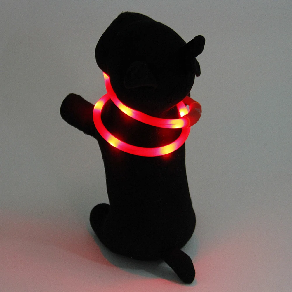 LED Dog Collar USB Rechargeable Glowing Flashing Pet Cat Collars Necklace for Night Safety Water Resistant Light up Collar