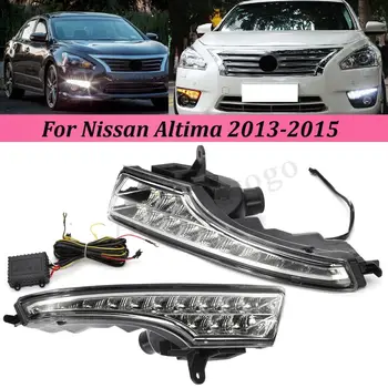 

For Nissan Altima Teana 2013-2015 LED DRL Daytime Running Lights w/ Turn Signal Car accessories Car modification