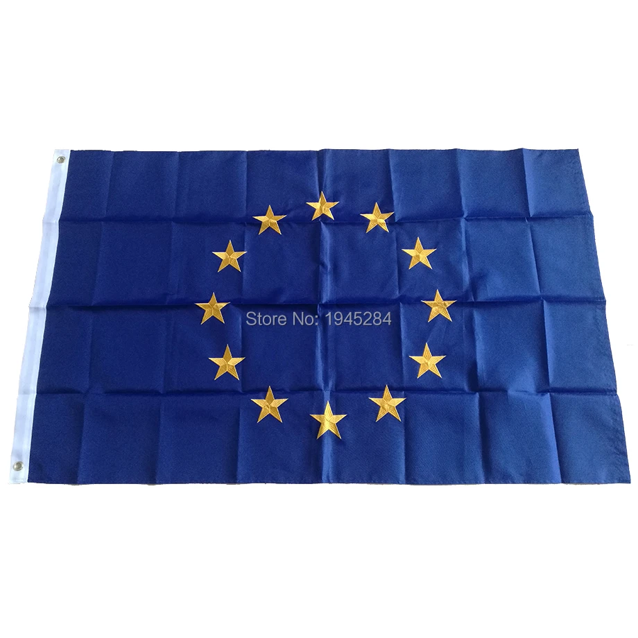 

Embroidered European Union EU Flag Banner Europäische Union Flag Embroidery World Banner Union européenne Oxford 210D Nylon