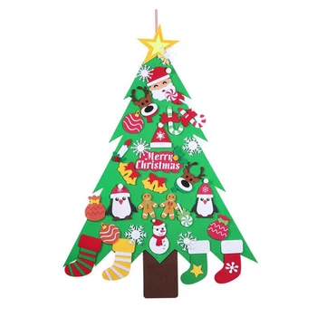 

DIY Felt Christmas Tree Wall-Mounted Party Home Ornament for Kids Xmas Gift JS22
