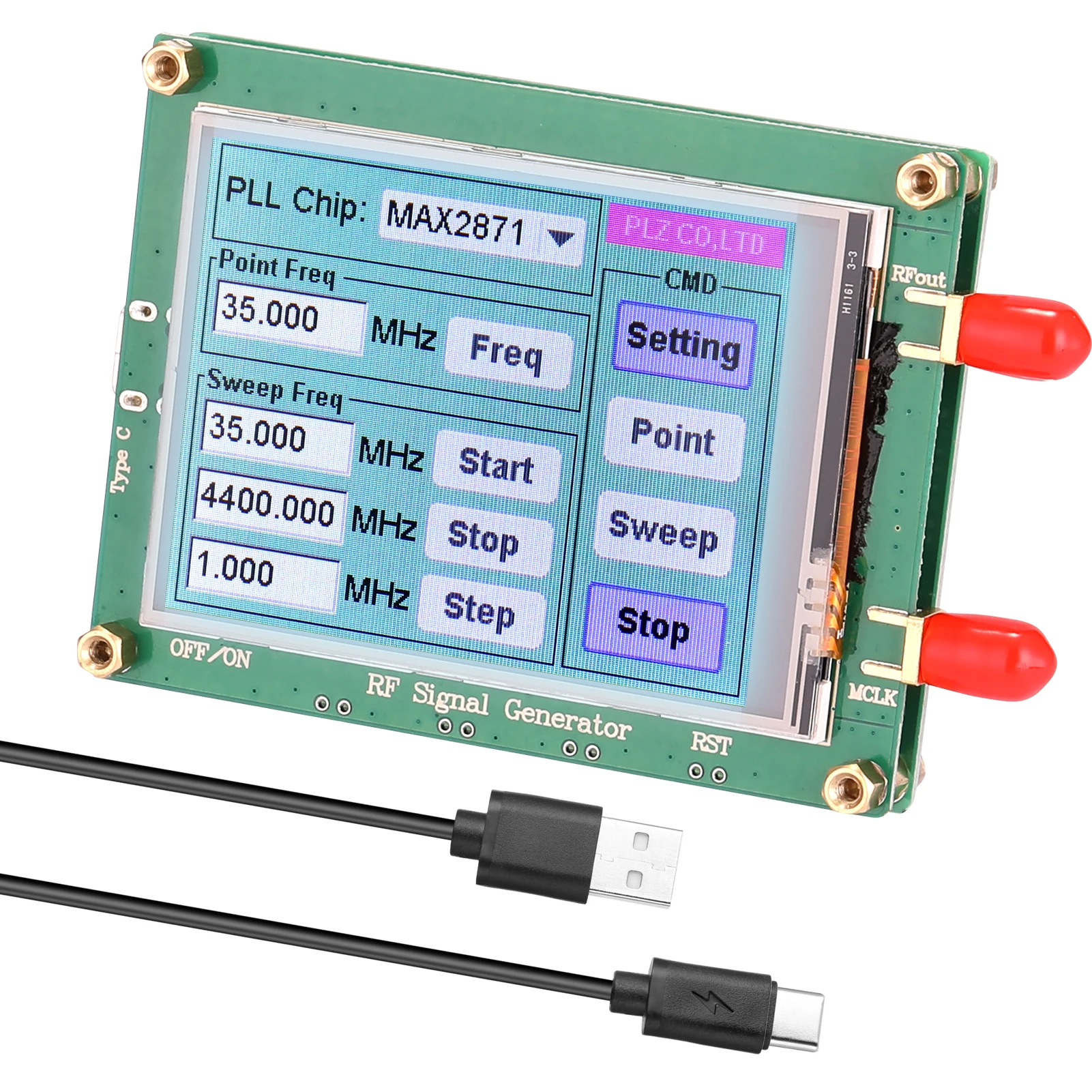 ADF4351 RF Sweep Signal Source Frequency Generator Board 138M-4.4G/ 35M-4.4G 