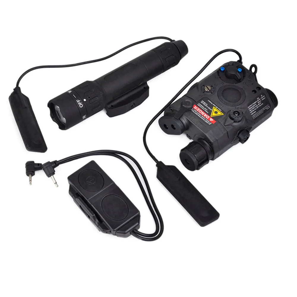 WADSN оружие Страйкбол свет WMX200 светодиодный фонарик и LA-5/An PEQ-15 Красный ИК лазер и двойной пульт дистанционного управления переключатель Тактический комплект