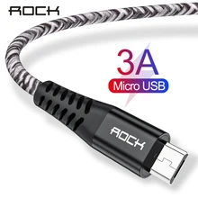 ROCK Micro USB кабель 3A USB шнур Быстрая зарядка для samsung huawei Xiaomi LG Andriod мобильный телефон микро кабель для передачи данных провод