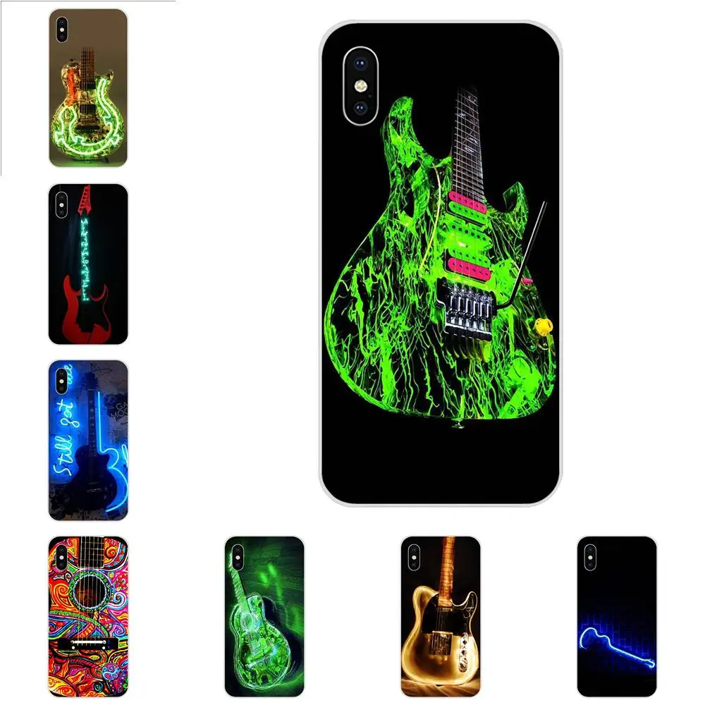

Glowing Neon Guitar Outline For Samsung Galaxy Note 5 8 9 S3 S4 S5 S6 S7 S8 S9 S10 5G mini Edge Plus Lite Cell Phone Case