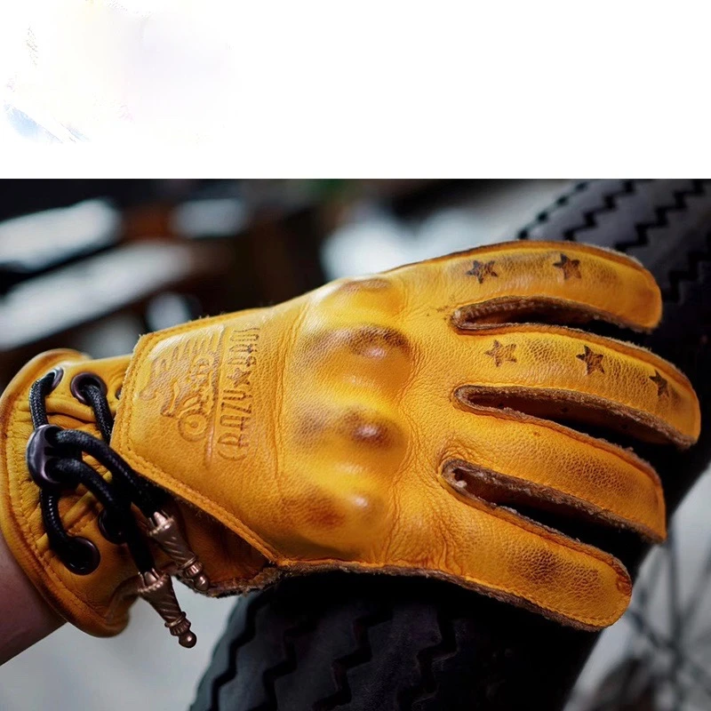 Motorcycle Retro Gloves Biker Motorcycle Leather Gloves Cafe Racer Gloves Vintag