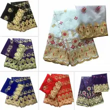 Швейцарские кружева ткань из Дубая наивысшего качества хлопок из жаккардовой парчи для женского 5+ 2 ярдов/партия