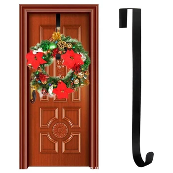 

Door Iron Hook Hangers Removable Storage Rack Organizer Christmas Wreath Coat Bag Hat Holder For Home Wall Door